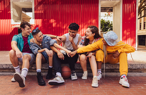 Enjoying a good time with friends in the city