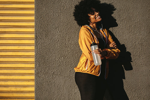 Female taking a rest after training session