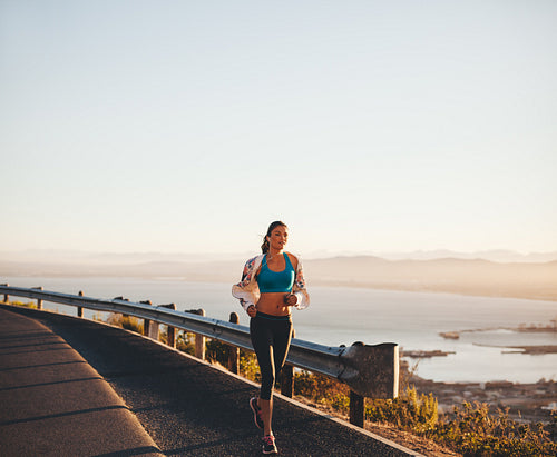 Young woman her morning run