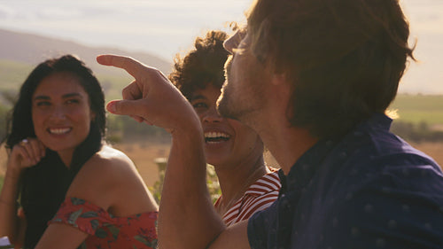 Friends having a great time at party