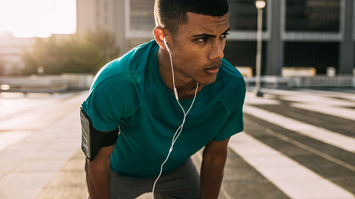 Motivated and focused runner