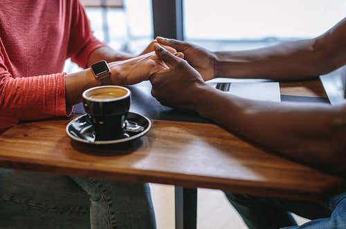 Romantic couple at a coffee shop