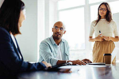 Business people having a discussion in a meeting
