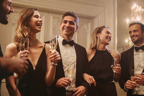Group of friends celebrating at a nightclub
