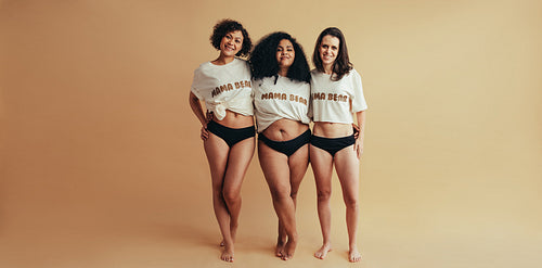 Real mothers wearing mama bear t-shirts