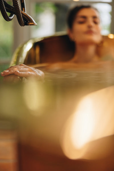 Refreshing bath at a luxury resort