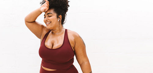 Healthy woman after workout