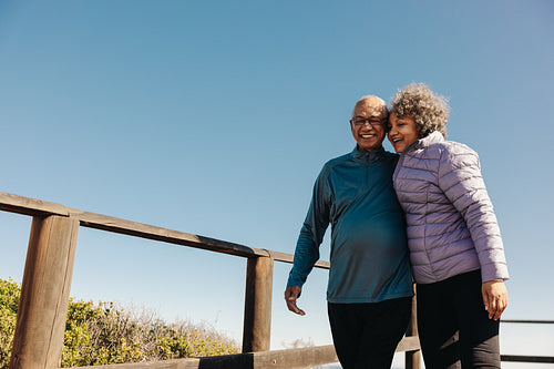 Mature couple having a good time together on holiday