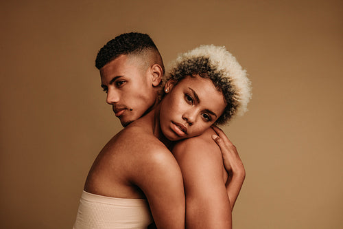 Close up of loving african american couple