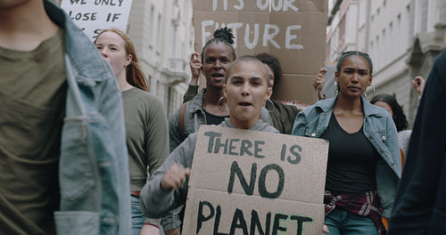 Activists protesting on the street against the pollution