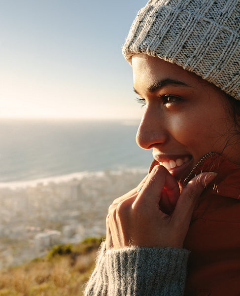 Woman outdoors on a winter day