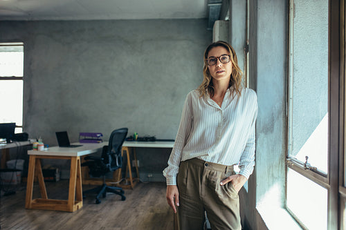 Female entrepreneur in her office