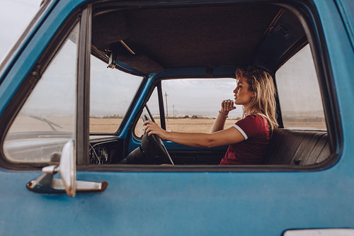 Woman going alone on a road trip