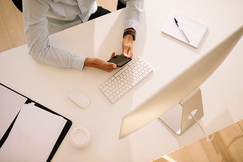 Top view of work table