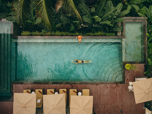 Couple enjoying holiday at luxury resort