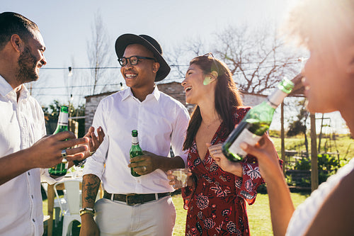 Happy young people having fun at the party