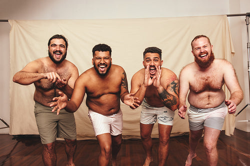 Having fun without shirts