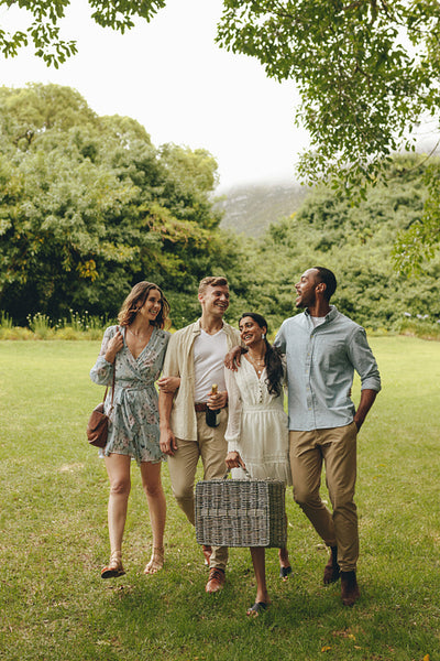 Friends on picnic at park