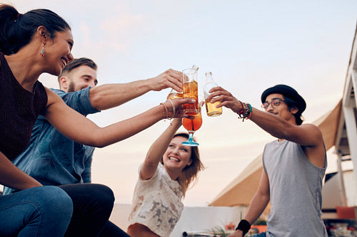 Young people having cocktail party