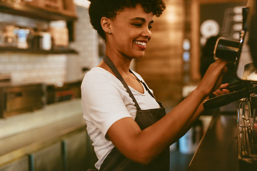 Barista preparing a coffee
