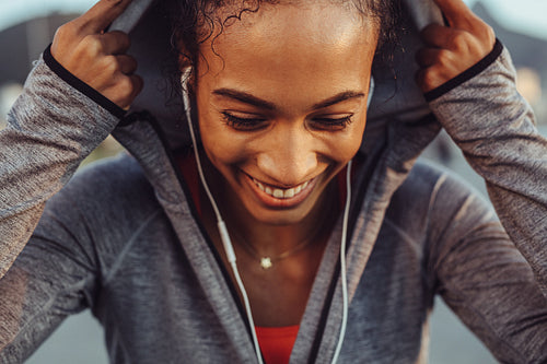 Jogger taking rest after a run
