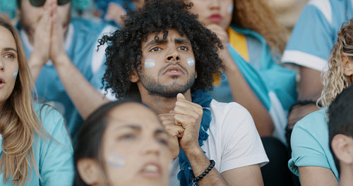 Devoted Argentinian soccer fans in stadium