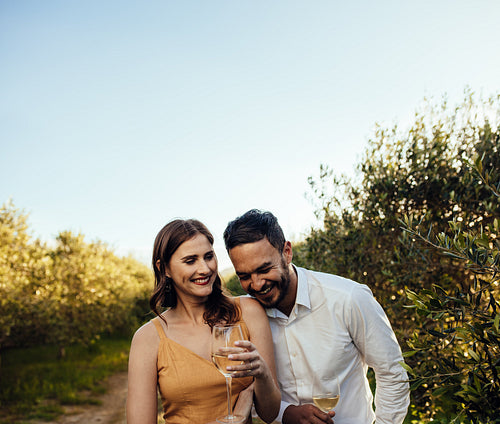 Couple spending romantic moments together