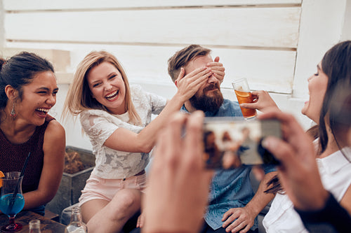 Young people enjoying a party