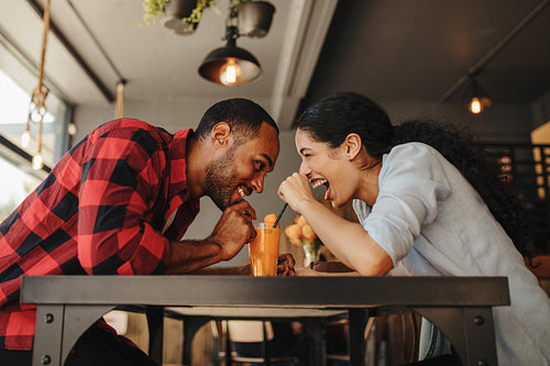 Beautiful couple enjoying on a date