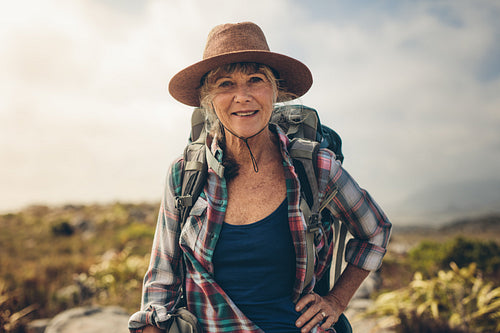 Portrait of a senior woman in hat