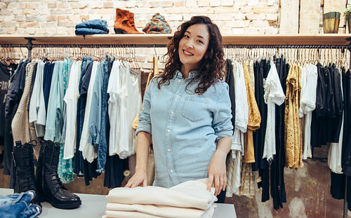 Woman shopping in a boutique