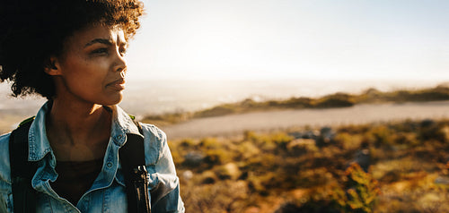 Woman on a country walk