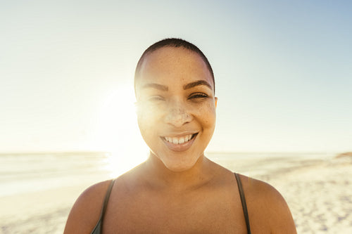 Enjoying a sunny day at the beach