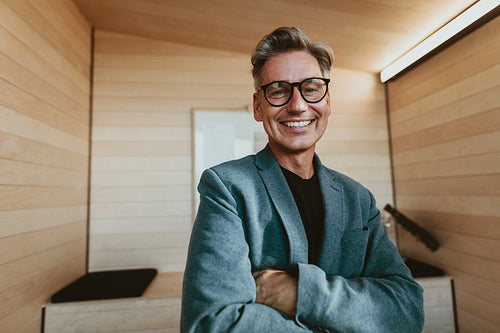 Confident businessman in office