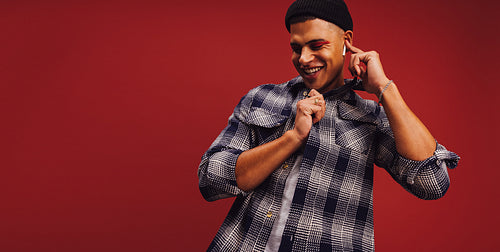 Listening to happy tunes