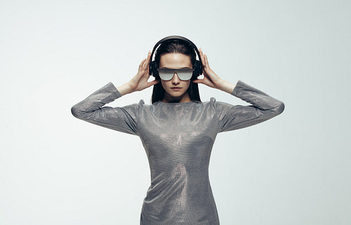 Sci-fi look of a female model