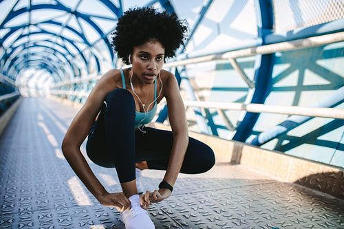Runner getting ready for a sprint