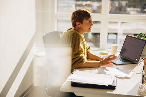 Businesswoman at her workplace