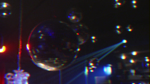 Disco balls with shot with prism blur effect