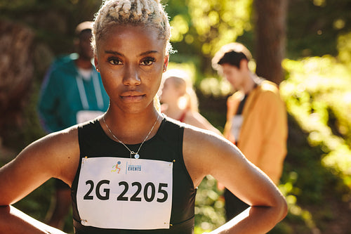 Confident cross country runner