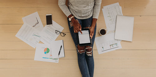 Woman entrepreneur managing business from home