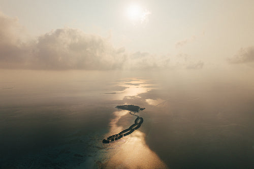 Sunrise of islands over the ocean
