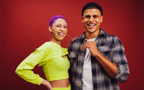 Best friends of the opposite sex standing together