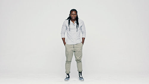 Smiling african man with dreadlocks