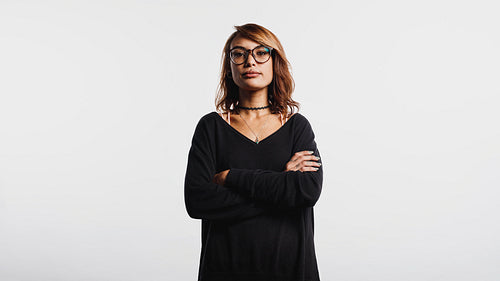 Woman standing with arms crossed