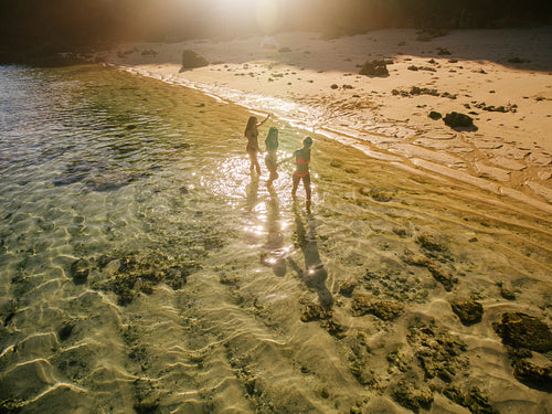 Female friends enjoying summer holidays on tropical beach
