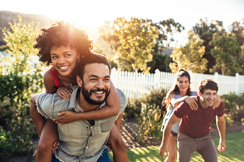 Young couple having a good time together