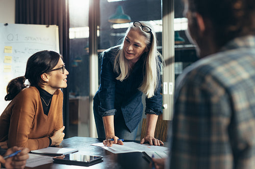 Businesswoman planning new strategy in meeting