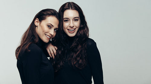 Female friends in black outfit