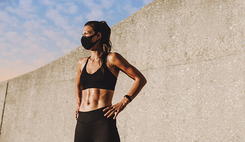 Woman relaxing after outdoor workout